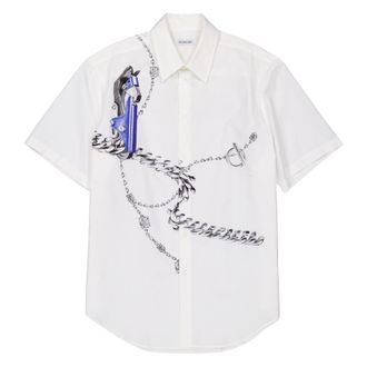 Burberry Knight Hardware Cotton Shirt, Size XX-Large
