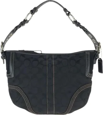 Coach Pre-owned Shoulder Bags, female, Black, Size: ONE SIZE Pre-owned Canvas Shoulder Bag