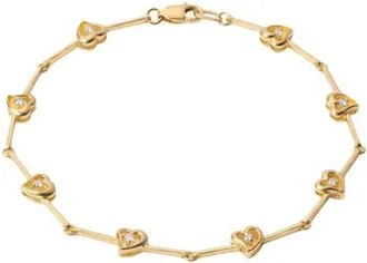 The M Jewelers NY The Kaia Heart Stone Link Bracelet in Gold at Nordstrom