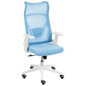 Beliani Silla De Oficina Moderna Base Giratoria Altura Ajustable Reposabrazos De Malla Oficina En Casa Azul Claro Bard