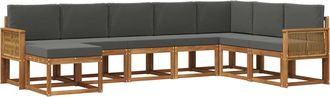 vidaXL Conjunto De Sof&aacute;s De Exterior 8 Uds. Natural Y Antracita Vidaxl