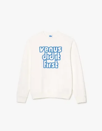 Lacoste Womens Lacoste Oversize Fleece Sweatshirt - Cream - Size: 8