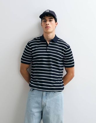 Polo Ralph Lauren Maglione vestibilit&agrave; classica a maniche corte blu navy a righe