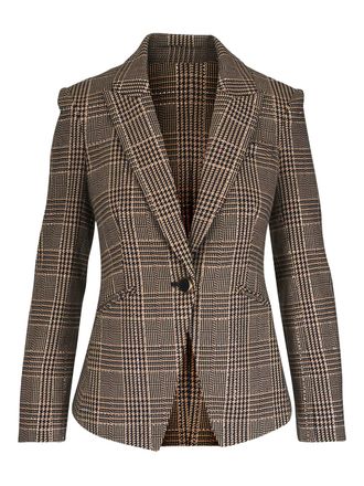 Veronica Beard Kendryn checked blazer - women - Polyester/Elastane/Viscose - 12 - Neutrals