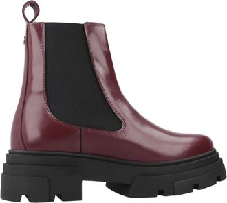 Tommy Hilfiger Glanzend Leren Chelsea Laarzen - Dames - Chelseaboots - Rood - 38 EU - Schoenen