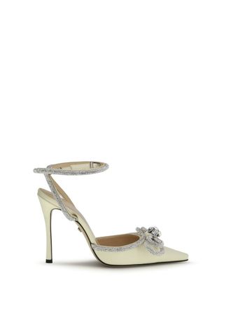 Mach & Mach Yellow Double Crystal Bow Pumps