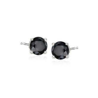 Ross-Simons Black Diamond Stud Earrings in 14kt White Gold