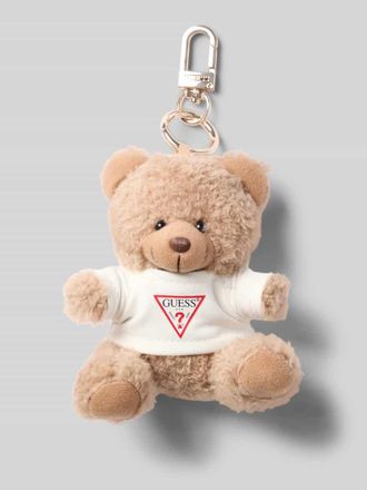 Guess Anh&auml;nger mit Logo-Print Modell Bear in Hellbraun, Gr&ouml;&szlig;e 1