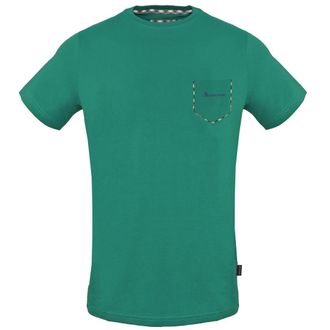 Aquascutum Heren Geruit Zak T-Shirt (Groen)
