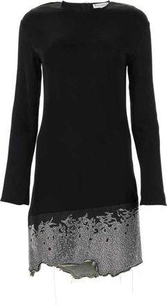 J.W.Anderson Distressed Glitter Hem Dress - Dames - Casual kleedjes - Zwart - 2XS - Kleedjes