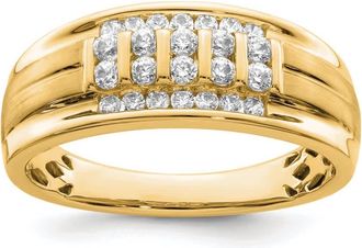 Diamond2Deal 10k Gold Lab Grown Diamond Wedding Band Ring 1/2Ct Clarity- VS Color- G-H