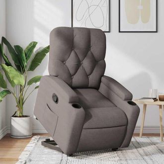 vidaXL Sill&oacute;n Reclinable Elevable Tela Gris Taupe Vidaxl