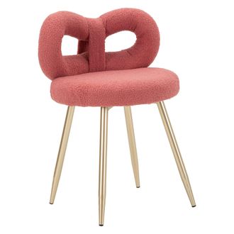 Dmora Silla Rishik, Una Silla, Asiento En Tejido Efecto Boucl&egrave;, Acolchada, Rosa