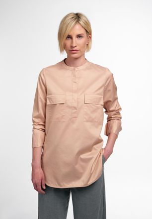 Eterna Longbluse ETERNA LOOSE FIT, Damen, Gr. 38, beige, 100% Baumwolle, normal, Blusen Longbluse, EASY IRON (b&uuml;gelleicht)