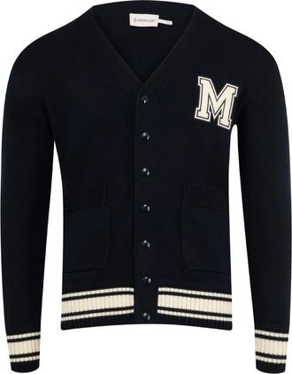 Moncler Cardigan con applicazione - Blu