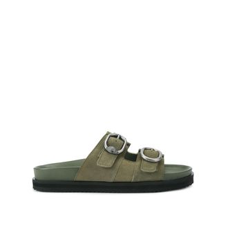 Kurt Geiger Mens Suede Bancroft Sandal Sandals - Khaki - Size UK 8