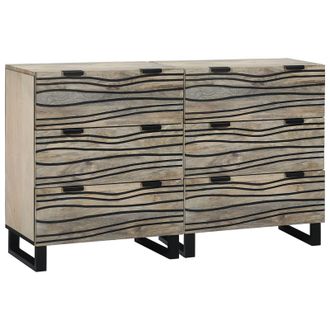 Berkfield Home Sideboards 2 pcs White 60 x 33, 5 x 75 cm Solid rough mango wood