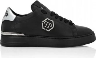 Philipp Plein Lo-Top Sneakers Hexagon - Heren - Sneakers - Zwart - 40 EU - Leer - Schoenen
