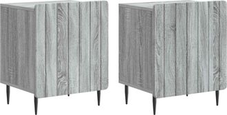 vidaXL Armario De Noche 2 Uds. Gris Sonoma 43 X 34,5 X 52 Cm Vidaxl