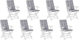 Beliani Conjunto de 8 cojines de respaldo asiento Gris claro