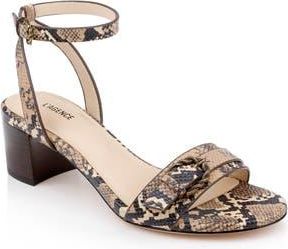 L'agence Hughette Snakeskin Embossed Ankle Strap Sandal in Natural Snake Embossed at Nordstrom Rack, Size 6.5
