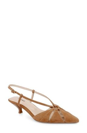 L'agence Adavi Pointed Toe Slingback Pump in Sand Suede at Nordstrom, Size 7.5