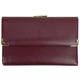 Cartier Must Bordeaux Leather Wallet (Tri-Fold) (Pre-Owned)