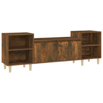 Berkfield Home TV Cabinet Smoked Oak 160x35x55 cm Engineered Wood in Brown | Size: 160 x 35 x 55 cm