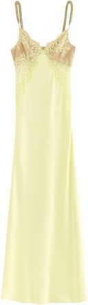 Self Portrait X Christopher Kane Lace and Satin Maxi Dress - Yellow - 12 (UK12 / M)