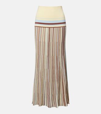 Faithfull The Brand Citara striped cotton-blend maxi skirt
