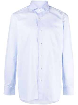 Borrelli Napoli spread-collar plain shirt - Blue