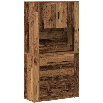 vidaXL Vidaxl - Altillo Madera Vieja 80 X 33 X 150 Cm Madera Contrachapada