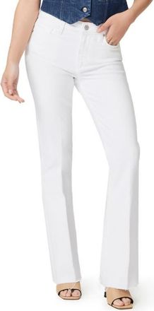 Paige Laurel Canyon Raw Hem High Waist Bootcut Jeans in Crsp Wht at Nordstrom, Size 23P