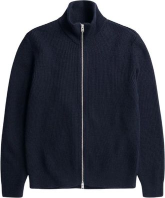 Norse Projects Hagen Cardigan - Heren - Vesten - Blauw - S - Katoen - Truien & Vesten