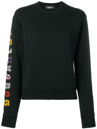 Dsquared2 printed sweatshirt - women - Cotton - M - Black