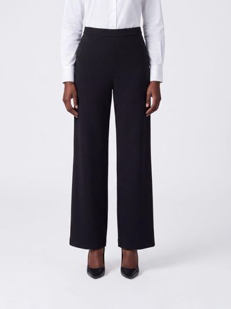 Max Mara High-Waisted Wide-Leg Cr&ecirc;pe Palazzo Trousers