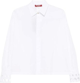 Max Mara Overhemden, Dames, Wit, M, Katoen, Staffa Shirt