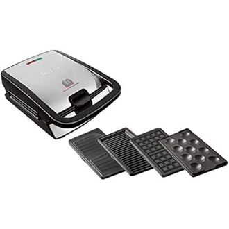 T-fal Sw854d Sandwichera 700 W Negro, Acero Inoxidable - Tefal