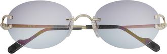 Cartier 55mm Gradient Rimless Oval Sunglasses in Gold /Violet Lens at Nordstrom
