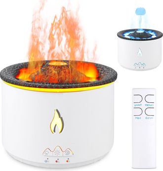OEM Difusor De Aceites Esenciales, Difusor Con Efecto Llama Y Luz Bicolor, Difusor Humidificador Con Luces Led, Difusor Con Efecto Llama Para Dormitorio, 