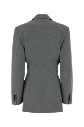 The Attico Womens Two Stretch Wool Blend Blazer Whiteblack Giacche E Gilet Jacket