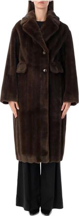 S.W.O.R.D 6.6.44 Abrigo Eco Visone Doble Botonadura - Coats - Mujer - Marr&oacute;n - S