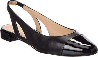 Stuart Weitzman Sleek Leather Slingback Flat