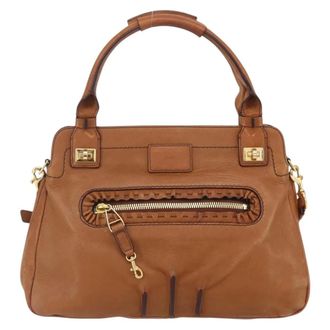 Chlo&eacute; Margaret Leather Brown Leather Handbag (Pre-Owned)