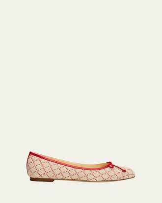 Manolo Blahnik Verallim Raffia Ballerina Flats