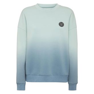 Plein Sport Oversize Hoodie Sweatshirt Degrade - Dames - Sportshirts - Blauw - L - Katoen - Fitness
