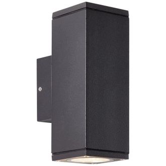 Brilliant Aplique De Pared Exterior - Brilliant - Hally - Metal Y Vidrio - Antracita - Gu10 Led - 2x 10 W Ip44