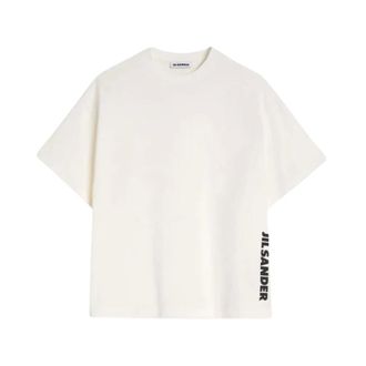 Jil Sander T-shirt in cotone con stampa logo - - Tops - unisex - Bianco - S
