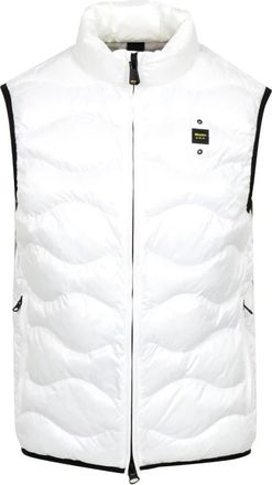 Blauer Gevoerde Bodywarmer met Ruitpatroon - Heren - Bodywarmers - Wit - M - Jassen