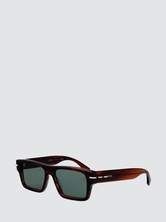 Fendi Occhiali da sole rettangolari in acetato con logo a contrasto